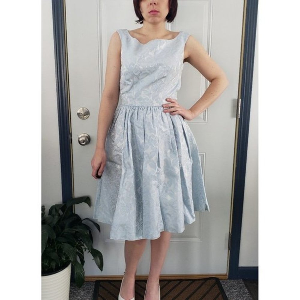 Vintage 50s/60s Blue Floral Party Dress